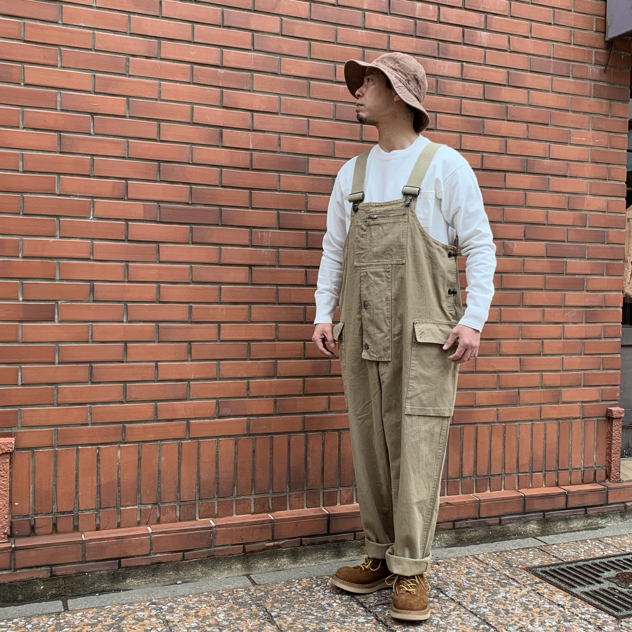 Nigel Cabourn LYBRO NAVAL DUNGAREE-HERRINGBONE | INDIGO BLUE